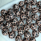 Printed Bubblegum Beads 20mm Pastel Purple Snowflake Pattern 10pcs 16