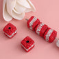Polymer Clay Cube Rhinestone Beads 24mm Waistline Sparkle 5pcs 8
