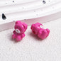 Cartoon Printed Teddy Bear Acrylic Beads 16mm Colorful Mixed 50pcs 9