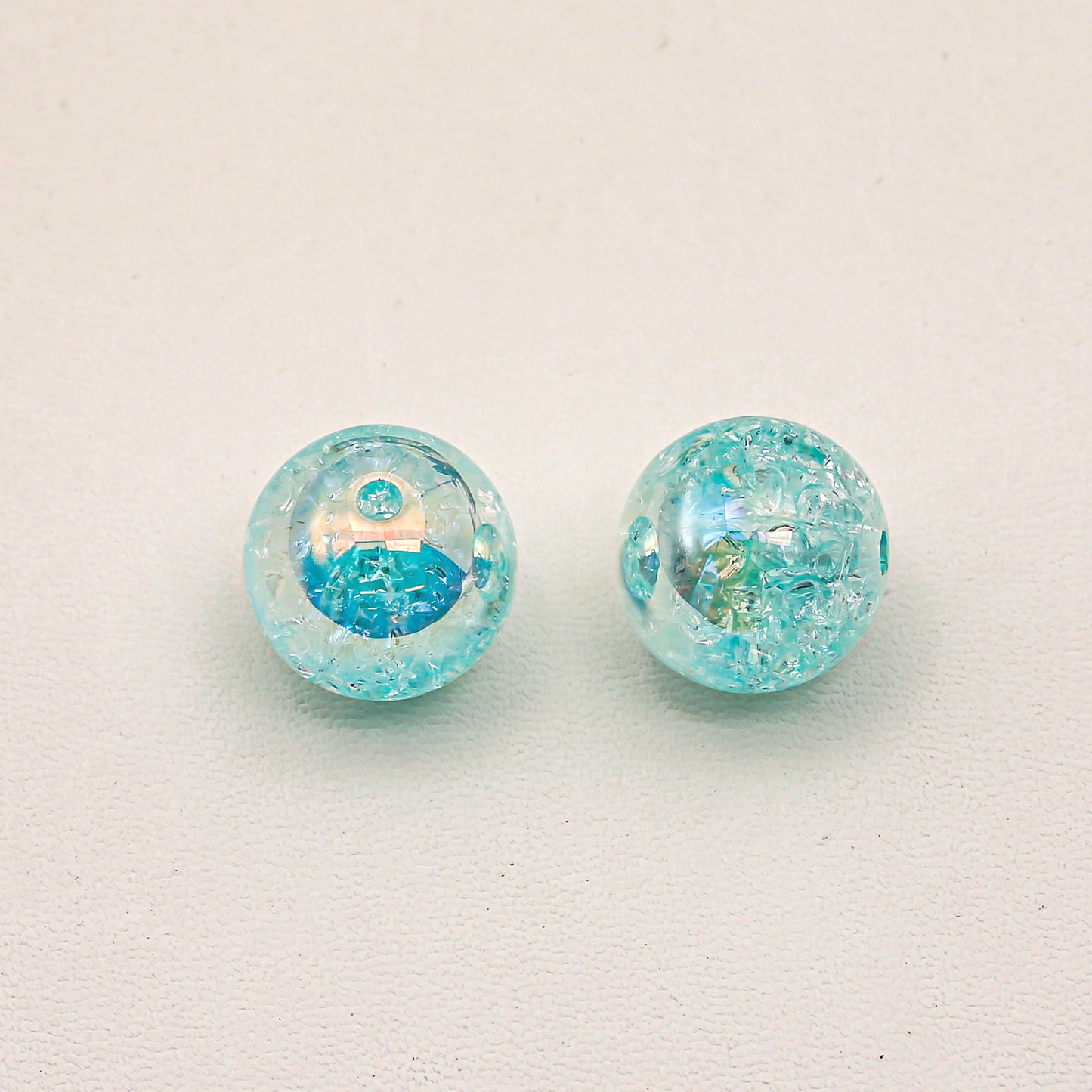Candy Colored Crackle Resin Beads 16mm Glossy Translucent 25pcs 8