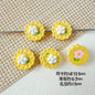 Disc Metal Beads 13mm Baking Painted Rabbit and Flower Alloy 10pcs 21