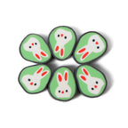 Easter Bunny Clay Beads 13mm Polymer Adorable Pattern 100pcs 5