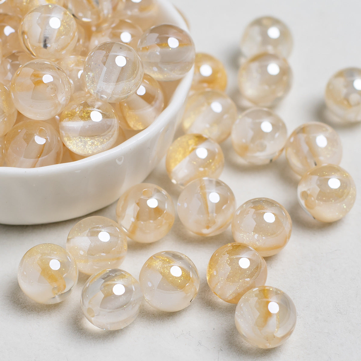 Glimmer Nebulous Resin Beads 12mm Round Multicolor Gradient 20pcs 7