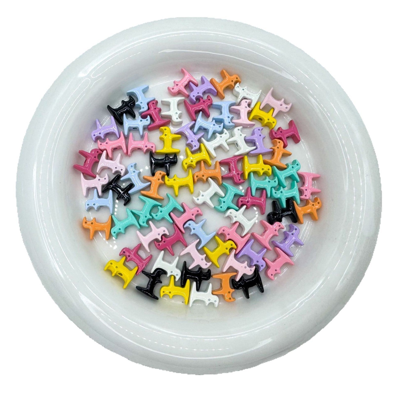 Cat Shaped Metal Beads 12mm Glossy Colorful Painted Alloy 20pcs 5