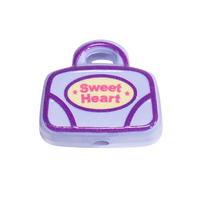 Painted Handbag Acrylic Beads 20/25mm Cartoon Pattern 10pcs 26