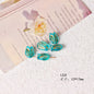 Vintage Transparent Green Gilded Pattern Acrylic Beads 1pc 18