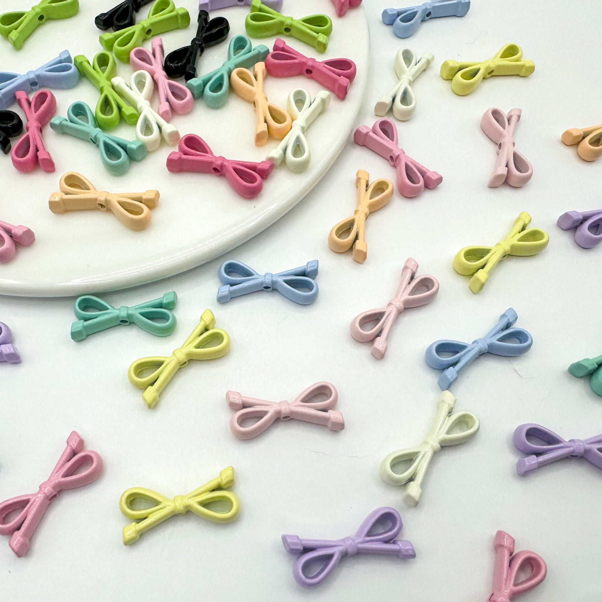 Eight Character Shaped Bow Tie Metal Beads 10*22mm Baking Painted 10pcs 3