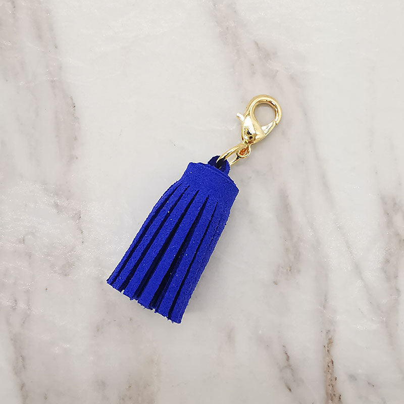Mini Chunky Tassel Keychain PU Leather with Metal Clasp 8pcs 8