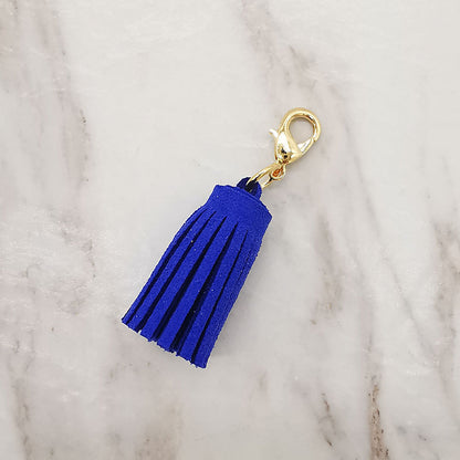 Mini Chunky Tassel Keychain PU Leather with Metal Clasp 8pcs 8