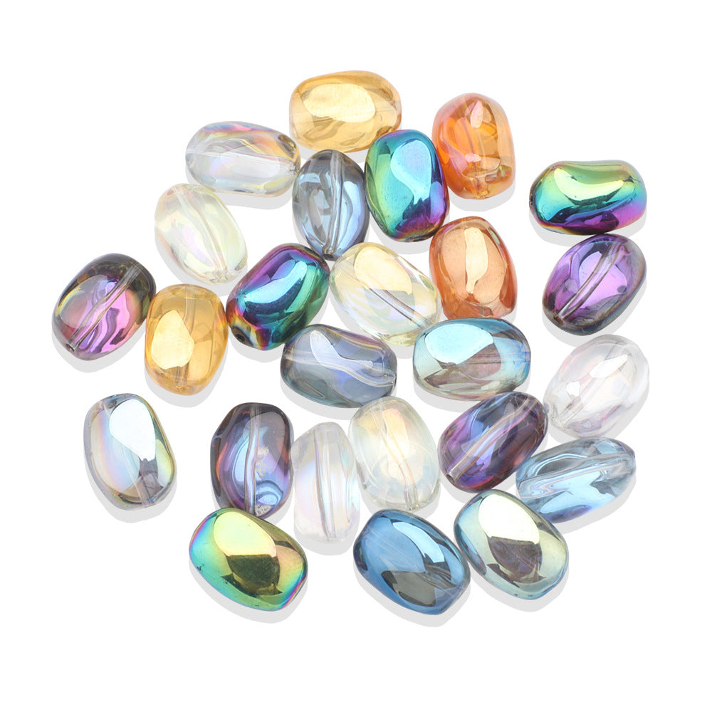 Electroplated Stone Geometric Irregular Glass Beads 11x15mm 20pcs 5