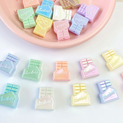 UV Plating Macaron Acrylic Beads 27-31mm Chocolate Colored 50pcs