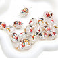 Hand Painted Transparent Glass Beads 14mm Christmas Motifs 10pcs 11