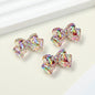 Transparent Ribbon Double Bow Acrylic Beads 15x25mm UV Plated 10pcs 3