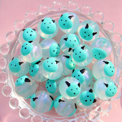 Painted Smiley Face Acrylic Beads 16mm Glow In The Dark 10pcs 15