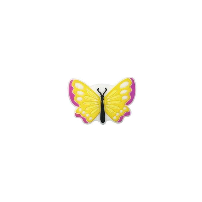 Silicone Focal Beads Butterfly Colorful Wing Patterns 20pcs 11