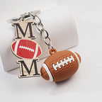 Acrylic Rugby Ball Keychain Sports Fan Design 8.7x5.8cm 2