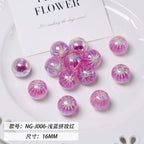 Glitter Fireworks Resin Beads 16mm Round Multicolor 10pcs 4