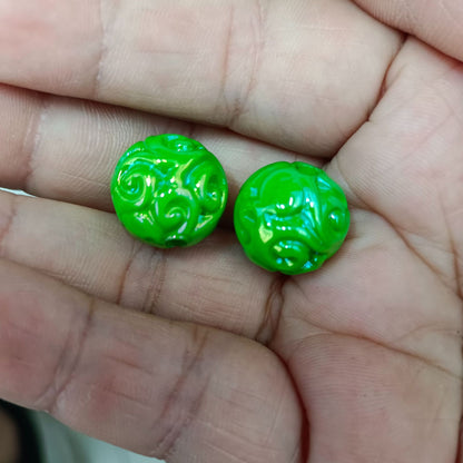 Glow Winding Flower Acrylic Beads 16mm Plated Radiant Colors 100pcs 9