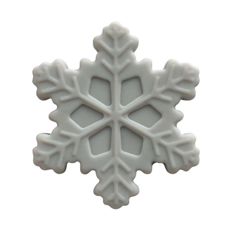 Silicone Focal Beads Snowflake Pastel Colors 20pcs 8