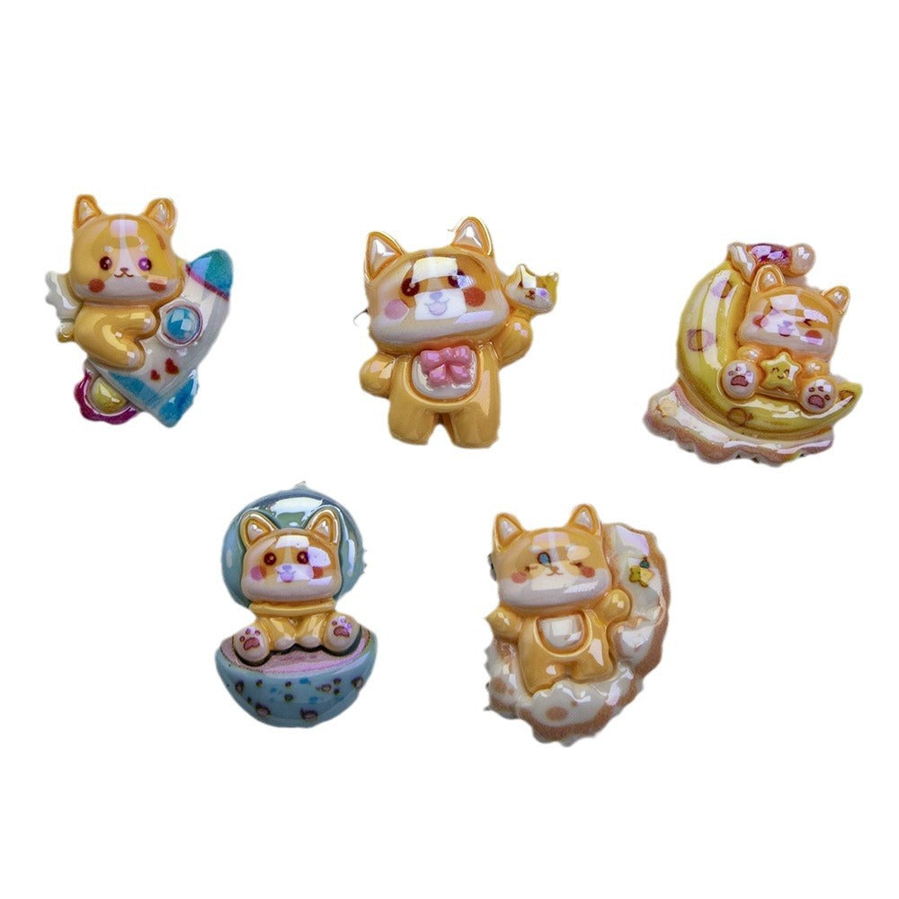 Plating Cute Corgi Resin Beads Glossy Honey Tone 10pcs 5