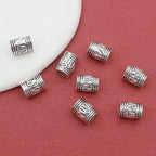 Tube Metal Beads 9mm S Curved Pattern Antique Silver Zinc Alloy 100pcs 3