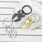 Stainless Steel Halloween Spider Keychain Metallic Finish 2