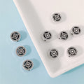 Flat Metal Beads 12mm Vajra Pattern Intricate Design 40pcs 2