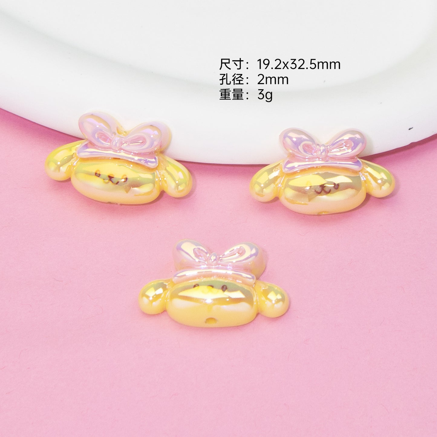 Glossy Sanrio Character Resin Beads Eye Patch Design 10pcs 5