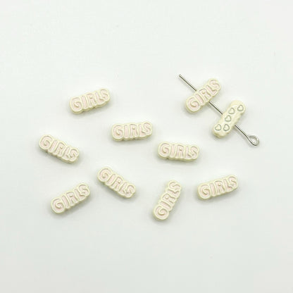 Girl Character Plate Metal Beads 12mm Baking Painted 20pcs 9