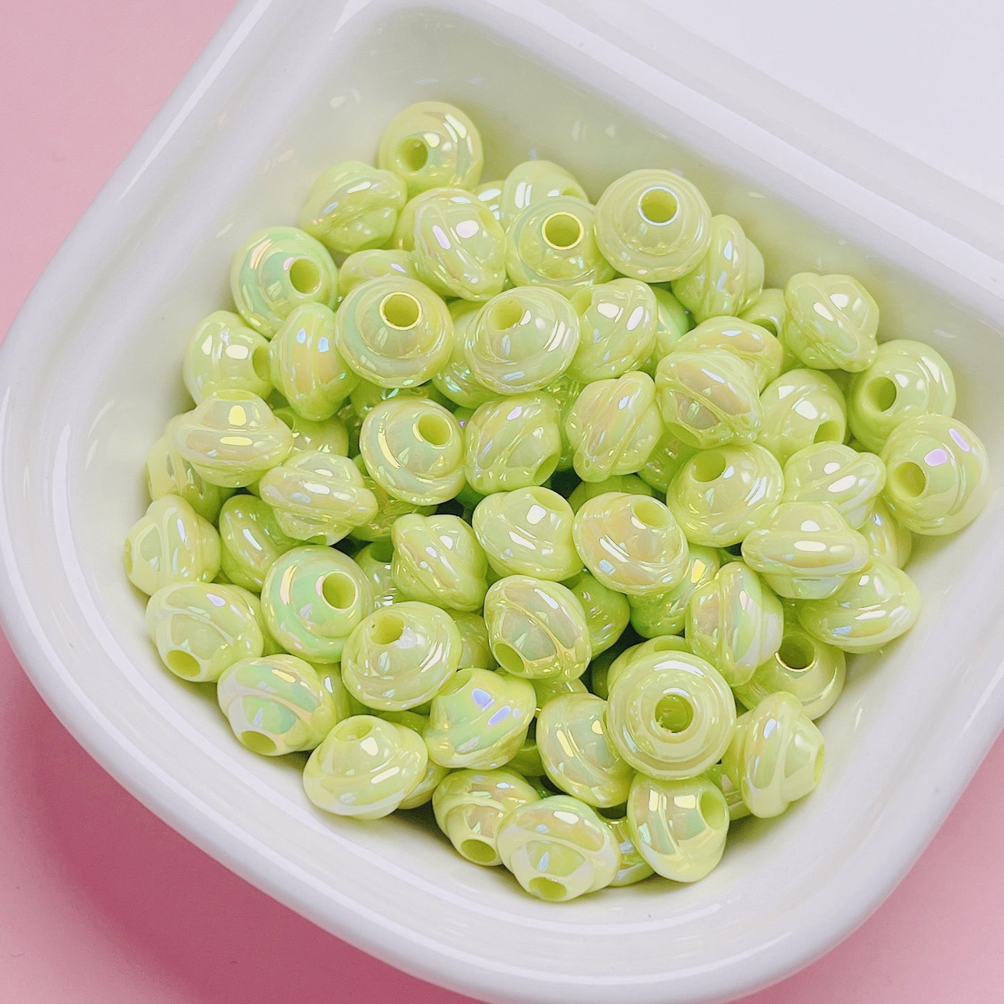 Plating Small Flying Saucer Acrylic Beads 10mm UV Colors Mixed 20pcs 11