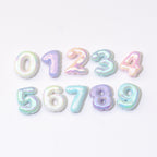 Rubberized Painted Balloon Shaped Number Acrylic Beads 25mm 10pcs 3