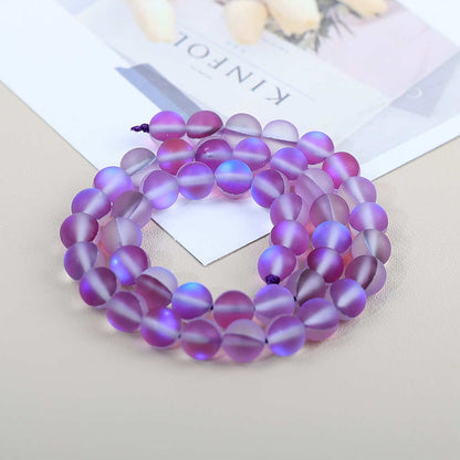 Mermaid Round Glass Beads 6mm Matte Pastel Jewel Tones 40pcs 34