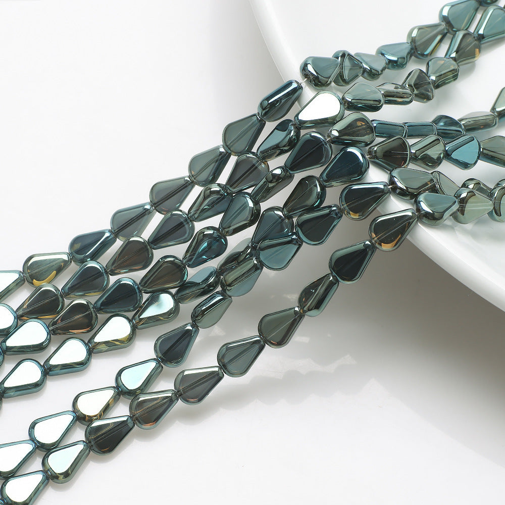Electroplated Melon Seed Glass Beads 8mm 11mm Teardrop Iridescent 30pcs 13