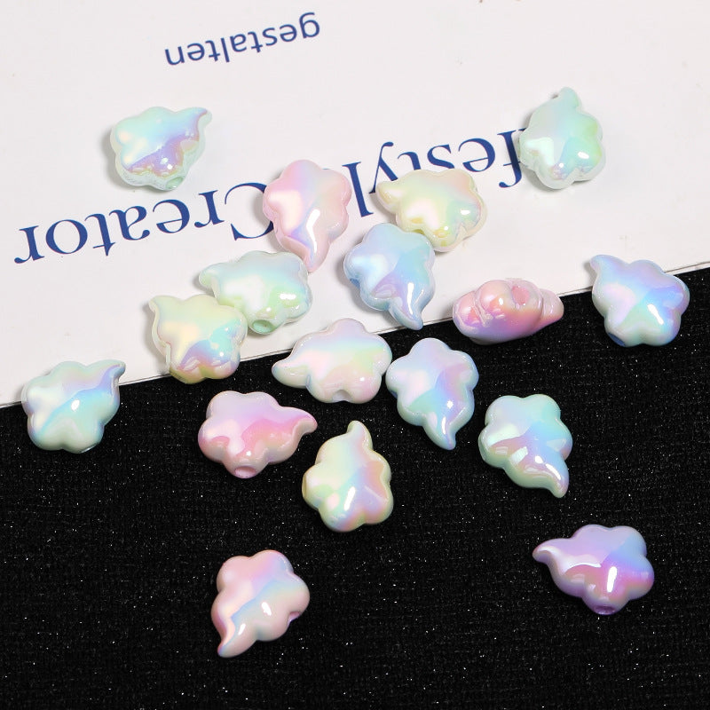 Glow In The Dark Cloud Acrylic Beads 14-18mm UV Plating 100pcs 4