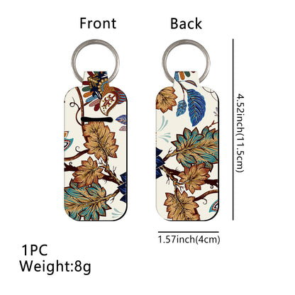 Blossom Pattern Chapstick Holder Neoprene Functional Keychain 3pcs 7