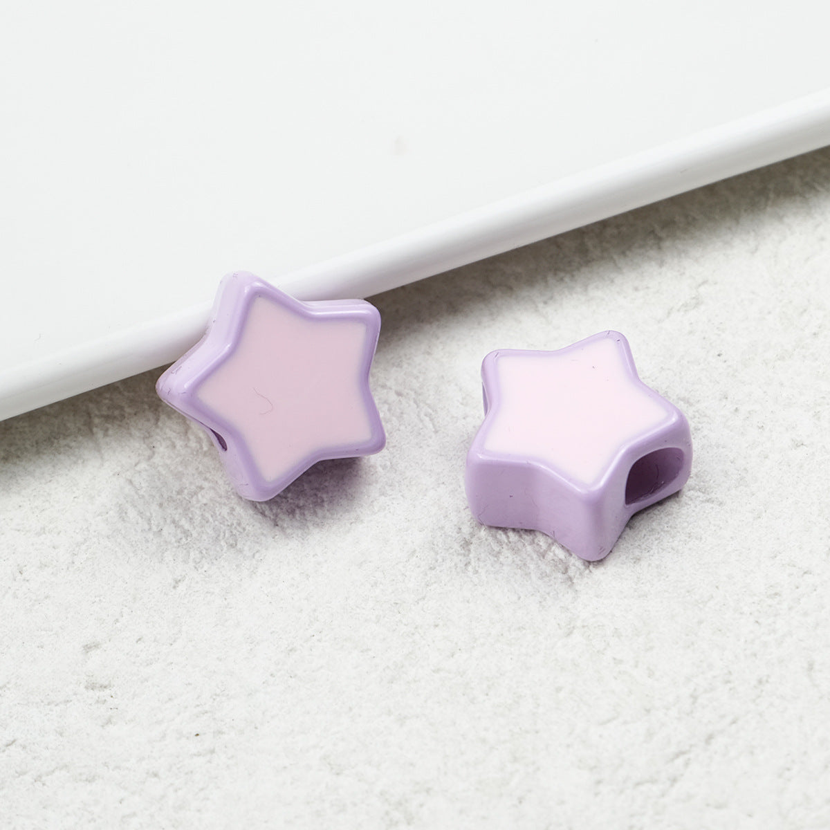 Painted Star Acrylic Beads 16mm Two-Color Enamel Glossy 20pcs 3