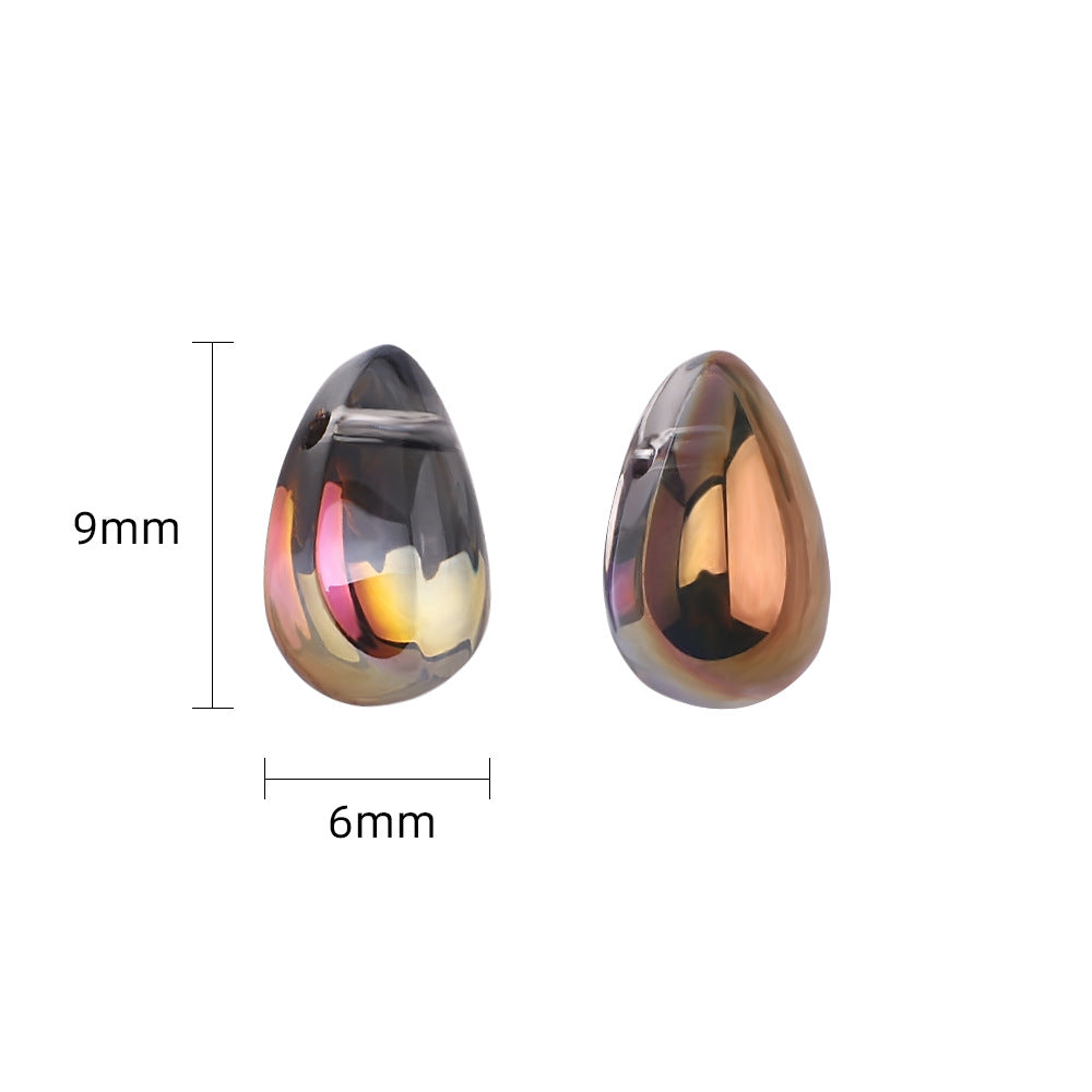 Crystal Teardrop Czech Glass Beads 6 9mm Iridescent Colors 100pcs 5