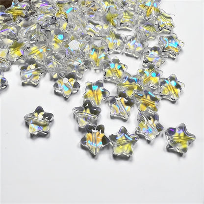 Czech Glass Beads Star 8mm Translucent Soft Color Gradient 50pcs 16