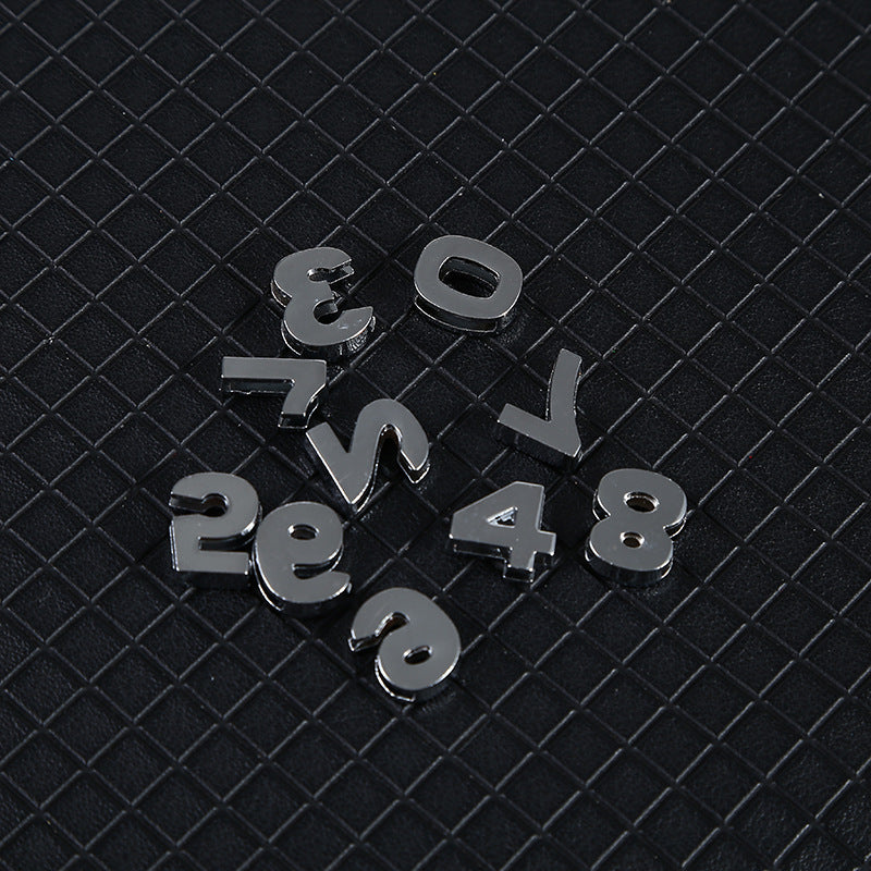Number Metal Beads 10mm Rhinestone Embeded Alloy 50pcs 4
