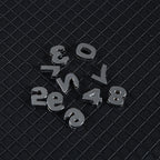 Number Metal Beads 10mm Rhinestone Embeded Alloy 50pcs 4