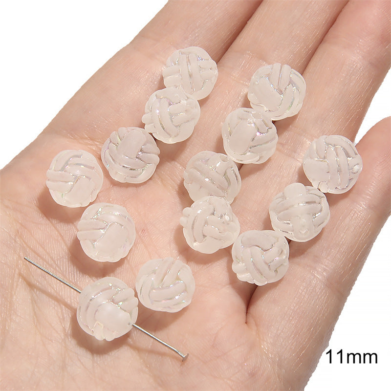 Semi-transparent Frosted Acrylic Beads Matte Finish Mixed Shapes 15