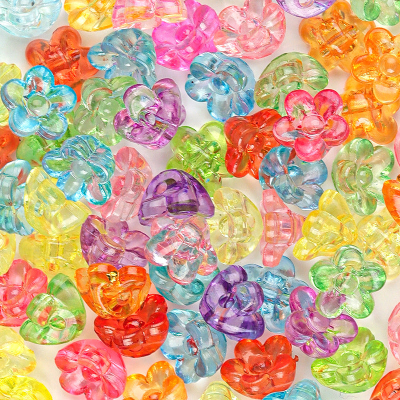 Transparent Flower Heart Four-Leaf Clover Acrylic Beads 10-12.5mm 50pcs 3