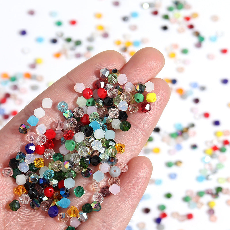Seed Glass Beads 4mm Colored Transparent Faceted 200pcs