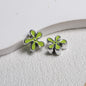 Irregular Flower Acrylic Beads 14mm Silver Enamel Mixed Colors 50pcs 6