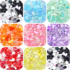 Mixed Style Acrylic Beads Colorful Hearts Bows Gems Assorted