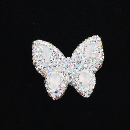Polymer Clay Butterfly Rhinestone Beads 36mm Napal Style 2pcs 18