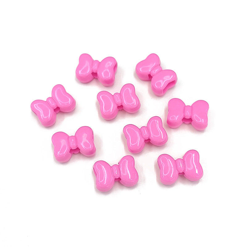Painted Bow Acrylic Beads 15mm Macaron Cute Four-Hole 200pcs 10