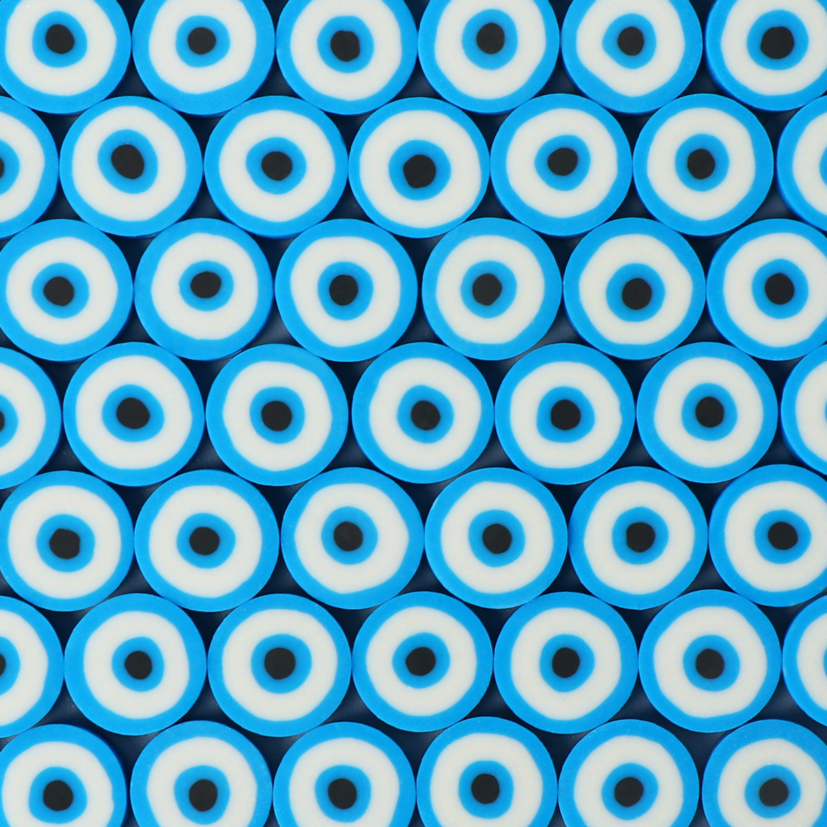 Flat Clay Beads 10mm Evil Eye Polymer Bright Mixed Colors 100pcs 15
