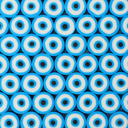 Flat Clay Beads 10mm Evil Eye Polymer Bright Mixed Colors 100pcs 15
