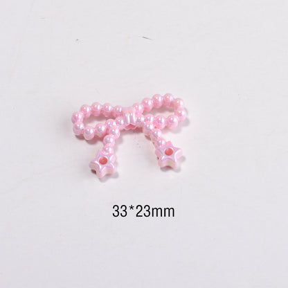 Knitted Bow Acrylic Beads 32mm Solid and Transparent Colors 10pcs 4